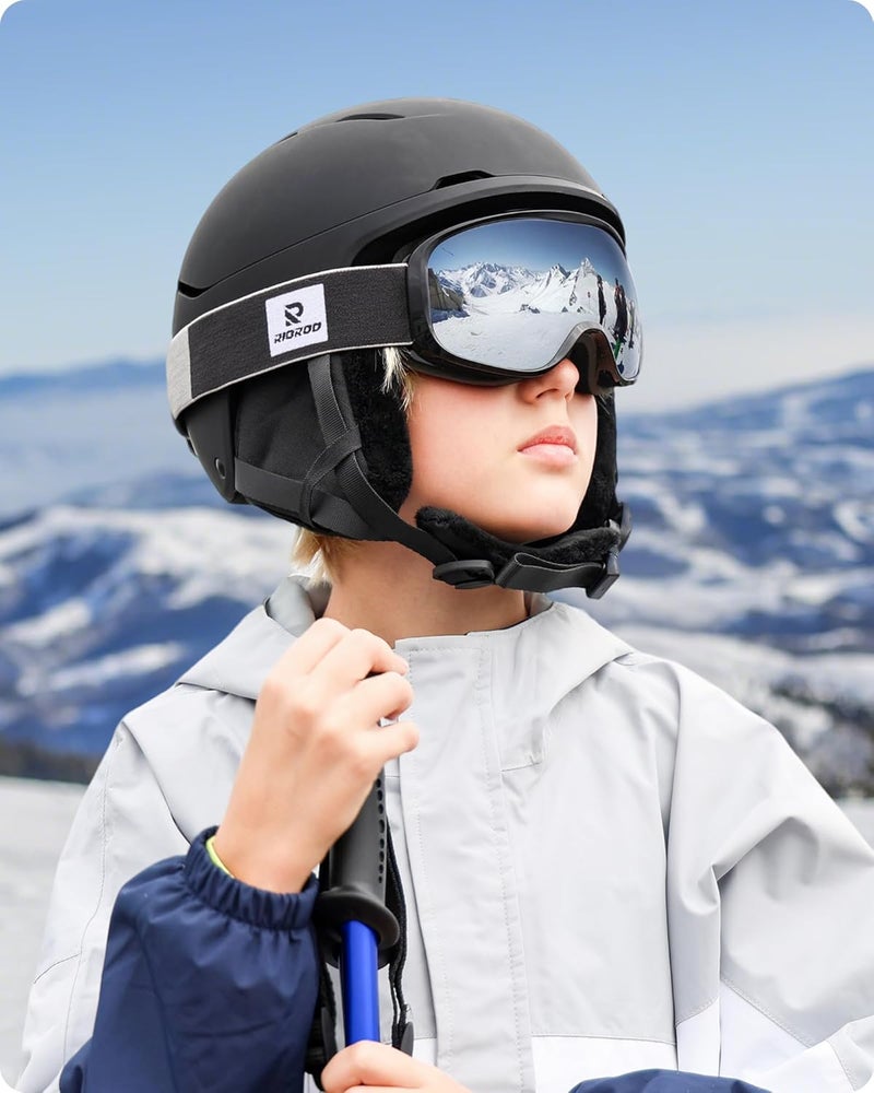 RIOROO Kids Ski Goggles for Boys Girls Aged 3-14, 100% UV Protection OTG Ski Goggles - Image 2